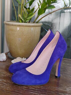 Agent Provocateur Luxury Vyvianne Purple Indigo Suede Heels Size 7/7.5 Rare